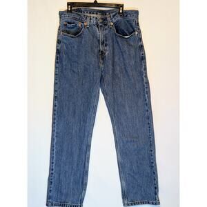 Levi's 505 Regular Fit Straight Leg Jeans Mens 34x30 Medium Wash Blue Denim